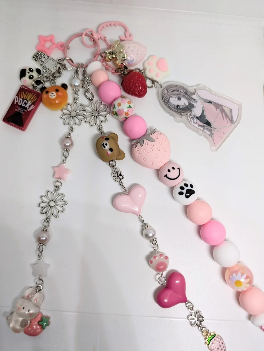 Handmade Long Hachi Nana Komatsu Nana Anime Strawberry Keychain - Picture 1 of 15